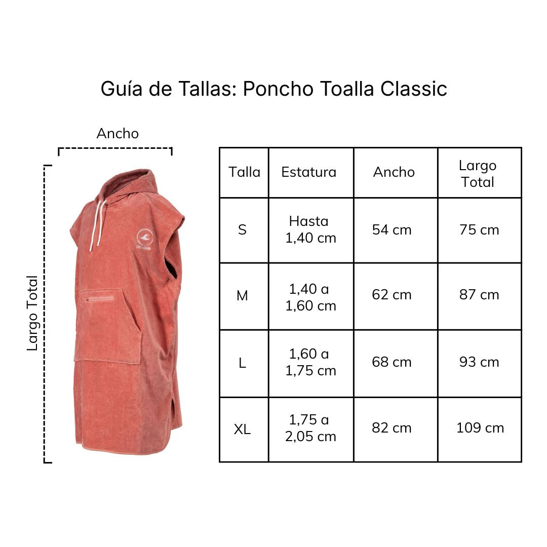 tabla de medidas ponchos