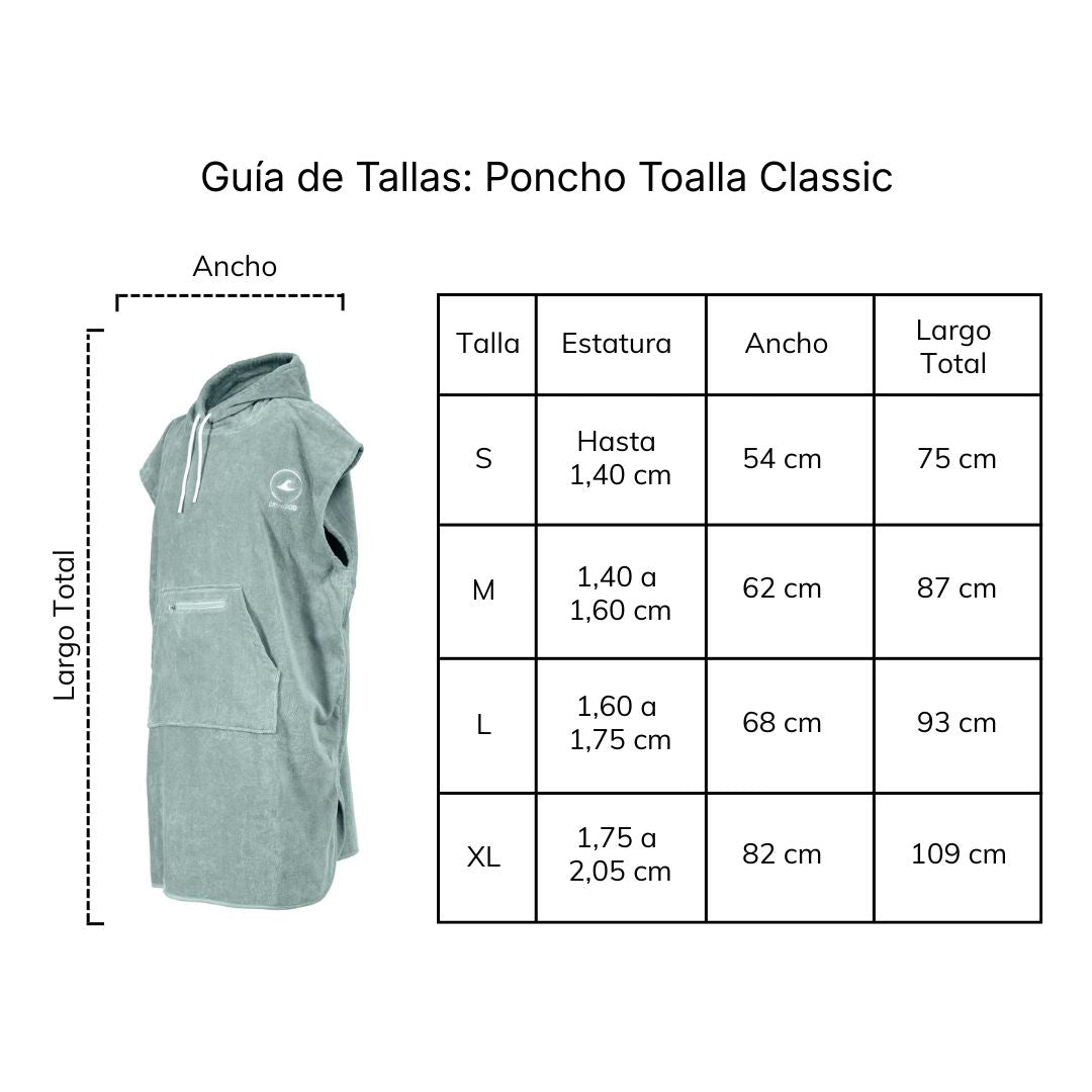 medidas de ponchos de toalla