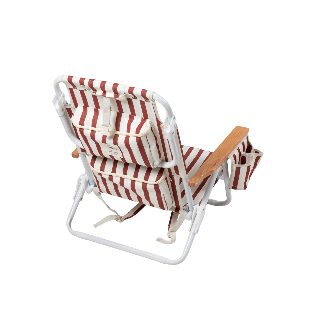Silla playa Vintage Rojo Lineas, vista 4 | DryHood