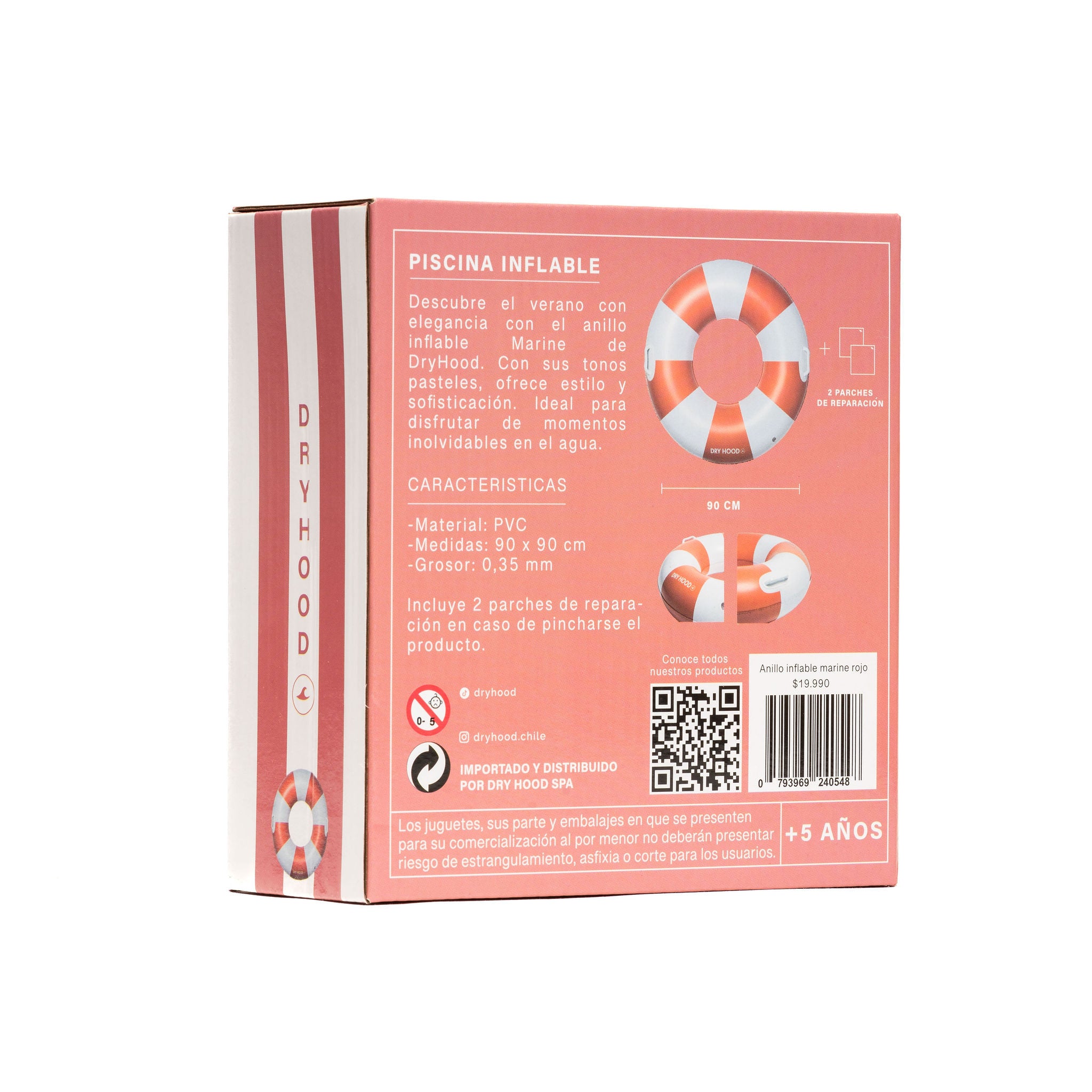 caja anillo inflable rosado