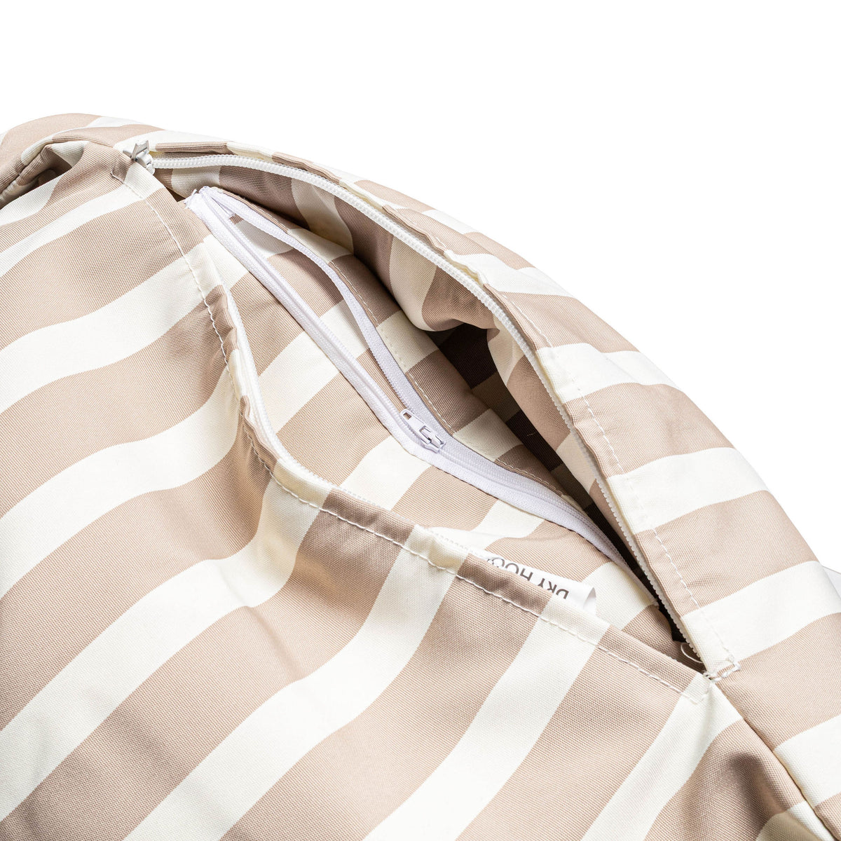 Cojín de Playa Dune Beige Lines con bolsillo interior con cierre