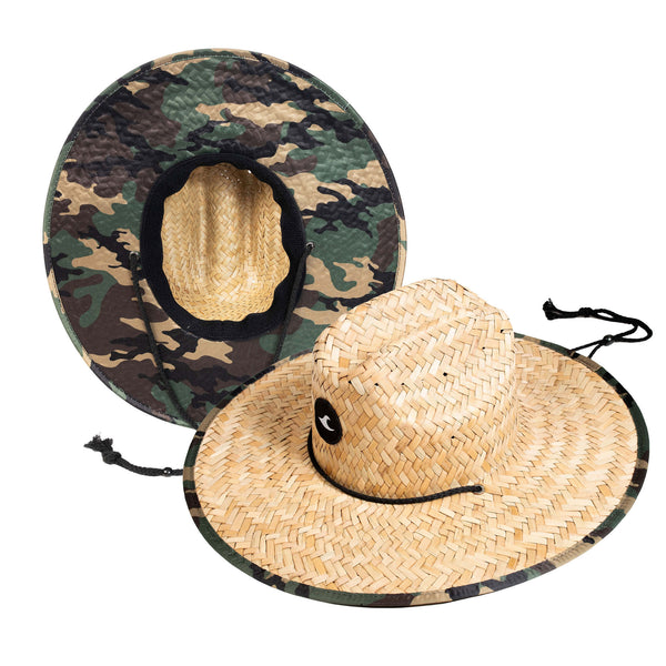 Sombrero de paja playa camuflado