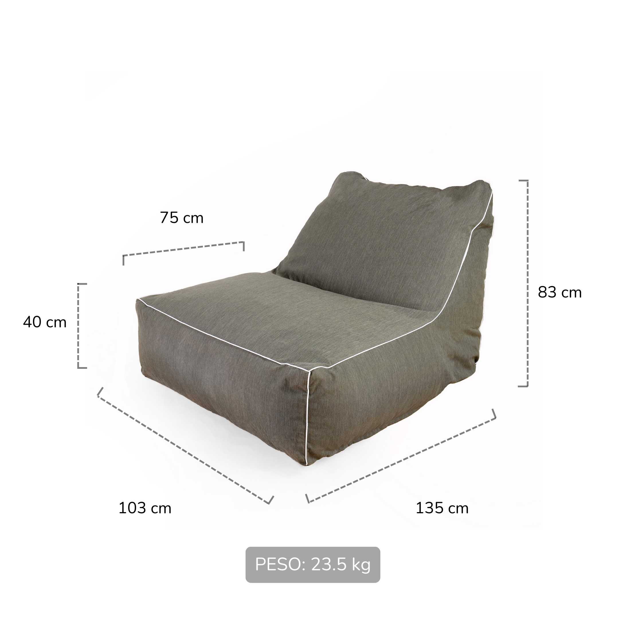 sillon de exterior medidas