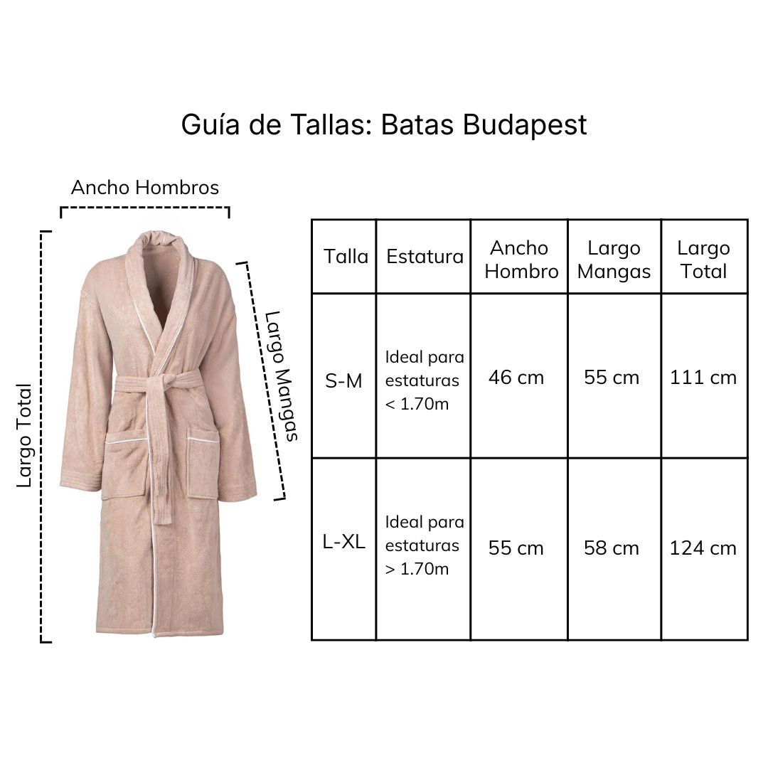 medidas de batas de baño