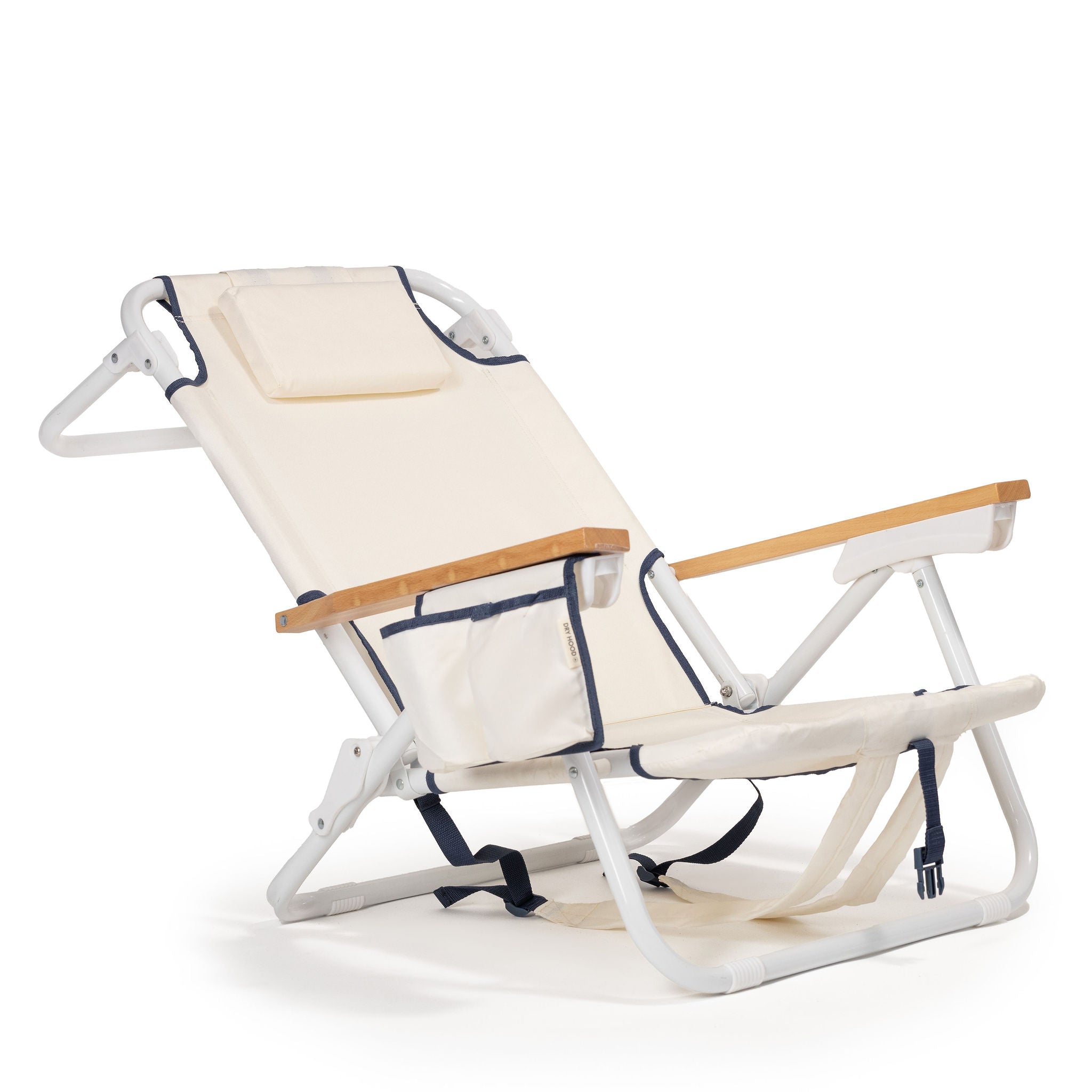 silla de playa plegable crema