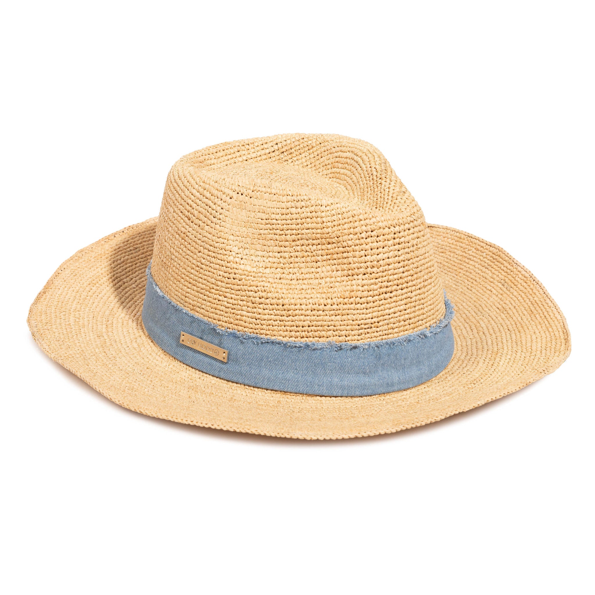 Sombrero de paja azul mujer