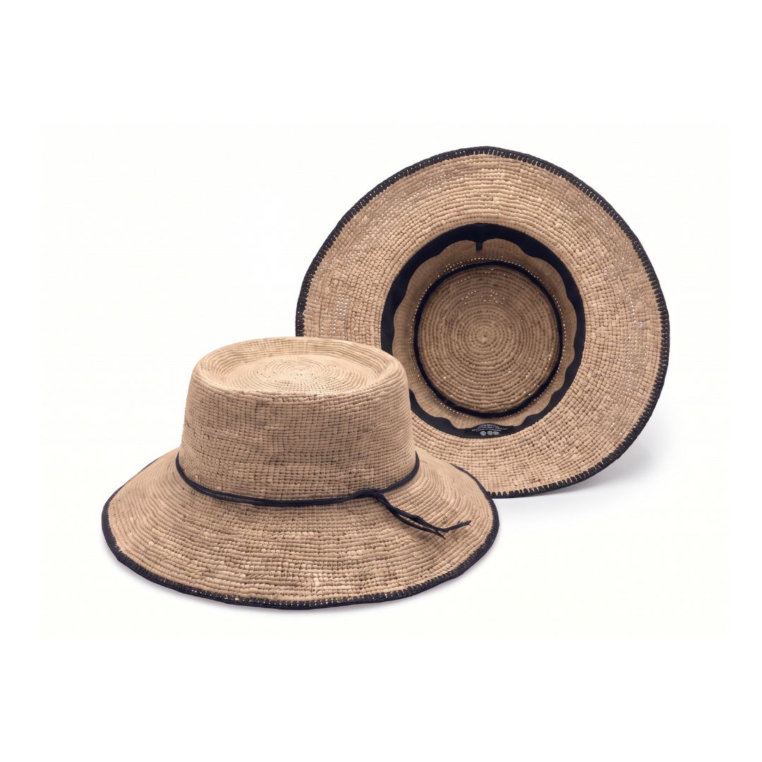 Sombrero Playa Ibiza Natural Linea con borde negro