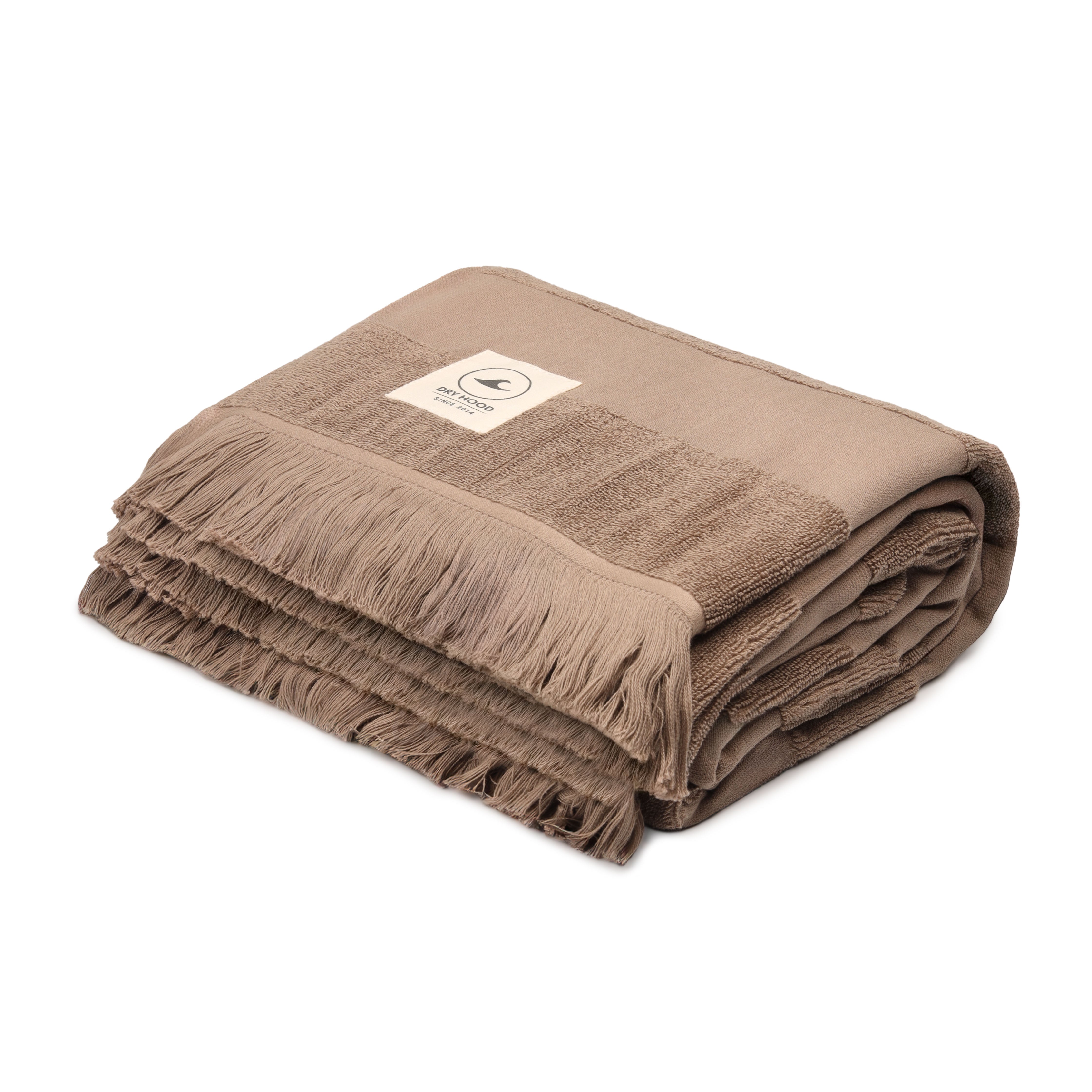 Toalla de playa 100% algodón café