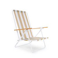 silla de playa plegable beige