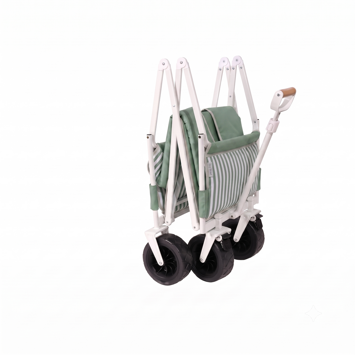 carrito de playa plegable de fácil guardado y liviano con mango de madera