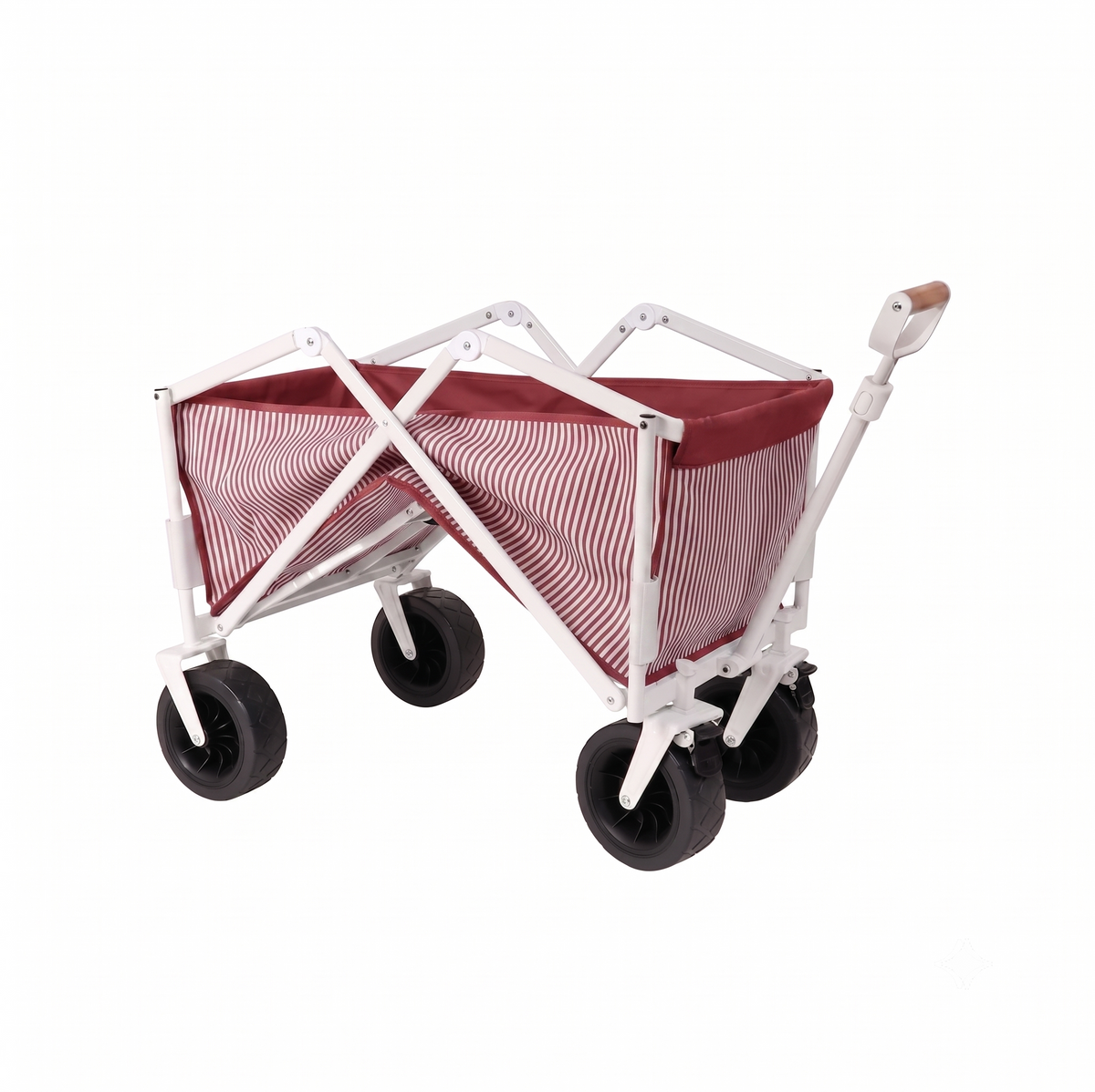carrito plegable de playa rojo con ruedas anchas