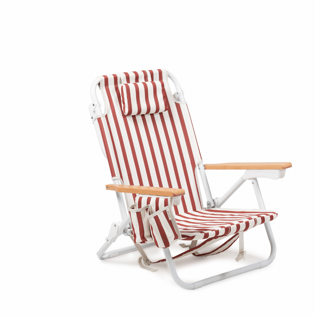 Silla playa Vintage Rojo Lineas