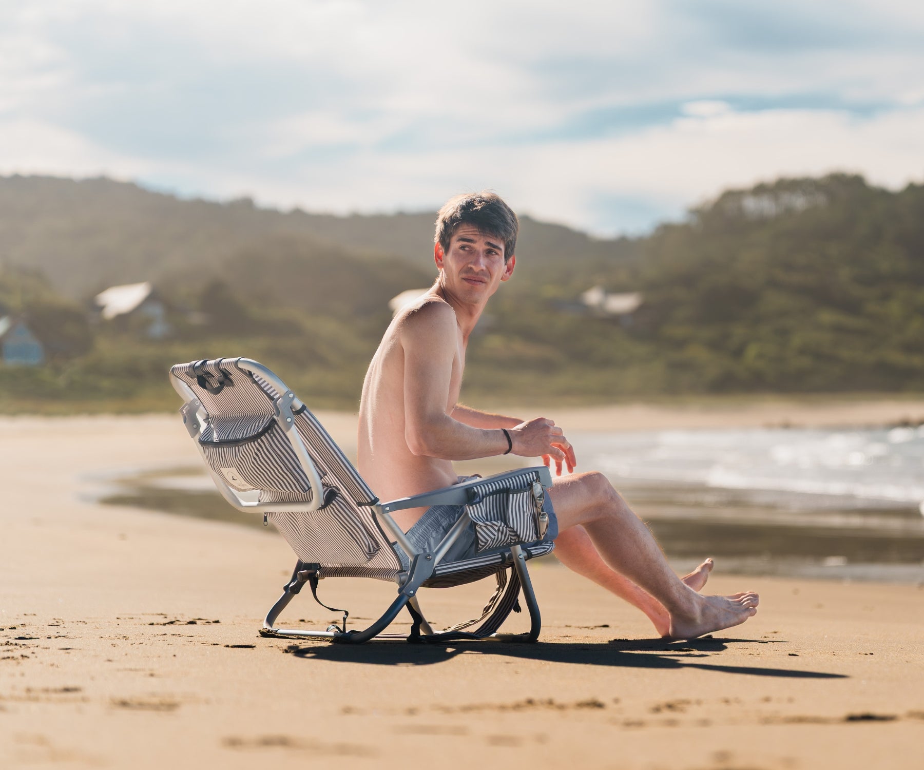 silla de playa plegable rayas