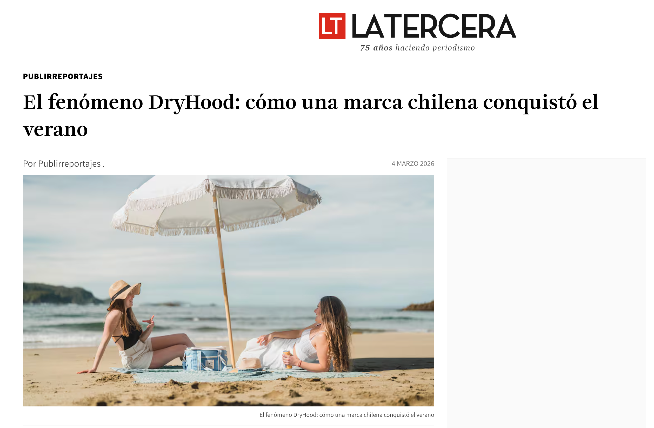 DryHood en La Tercera: El fenómeno que está redefiniendo el verano en Chile.