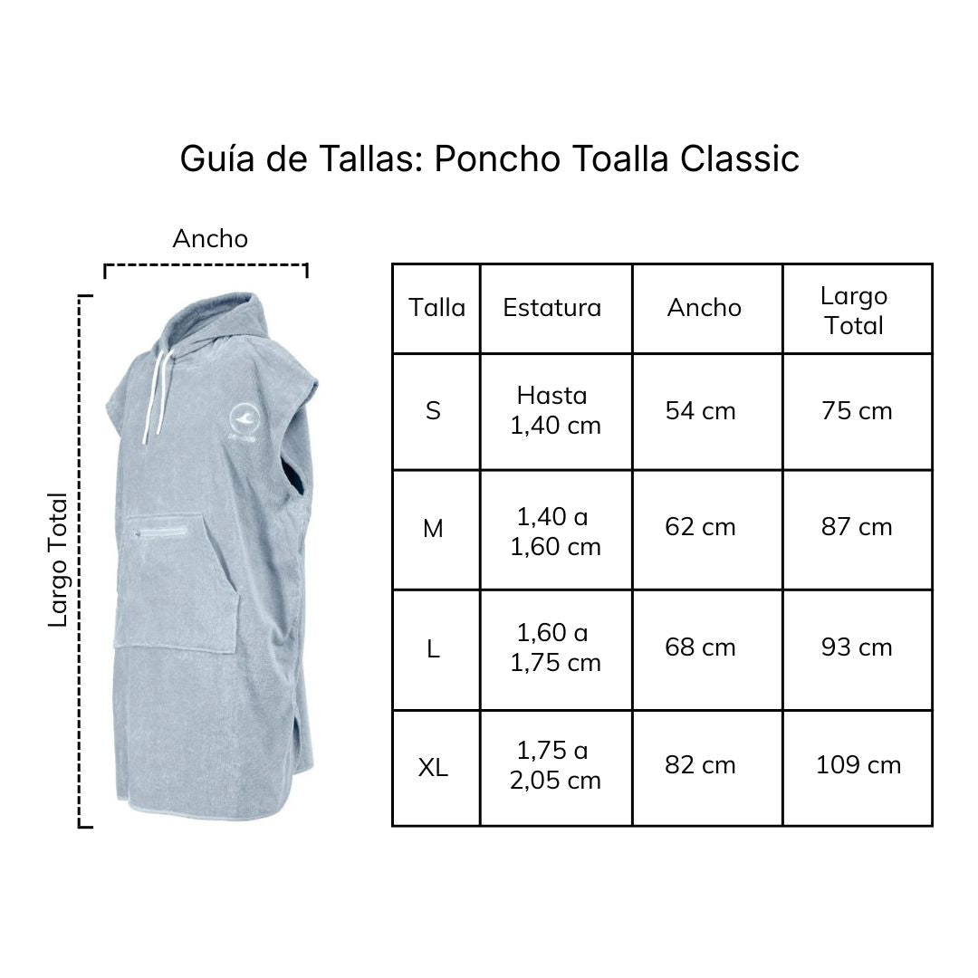 medidas de poncho de playa