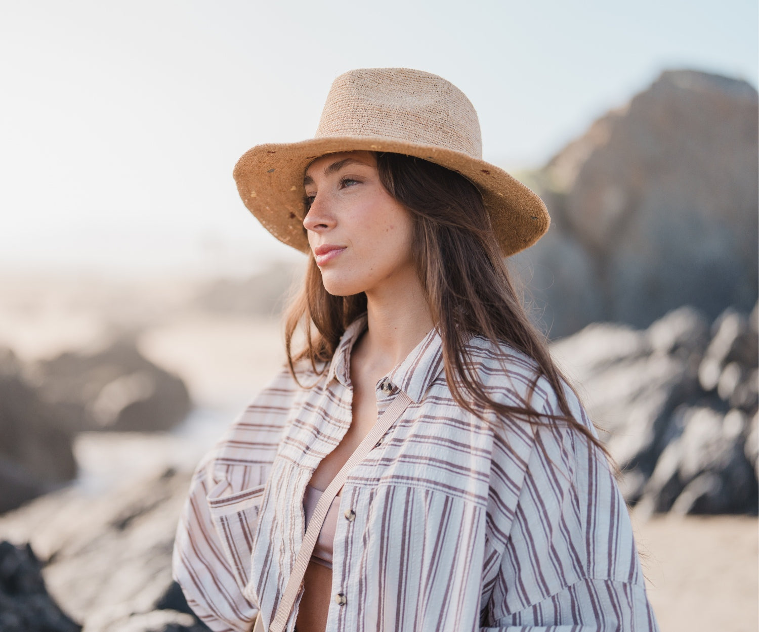 Sombrero de paja para la playa