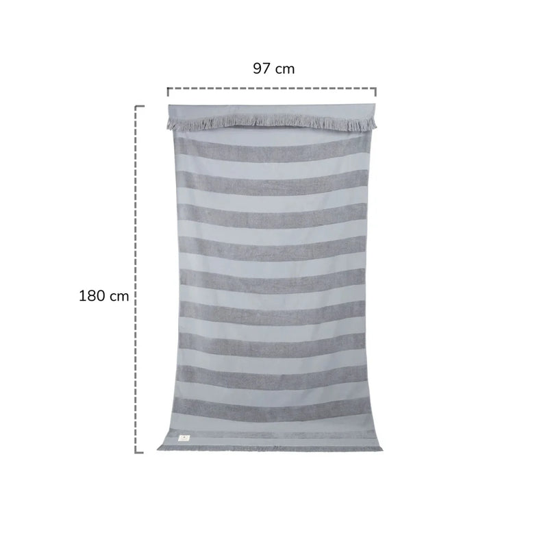 toalla de playa gris de algodon