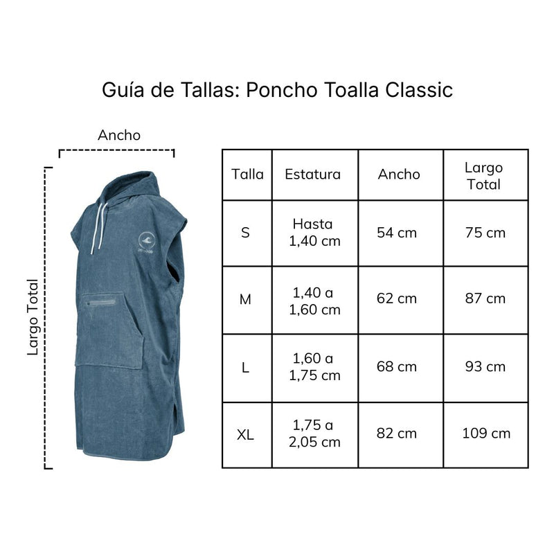 medidas de poncho de toalla