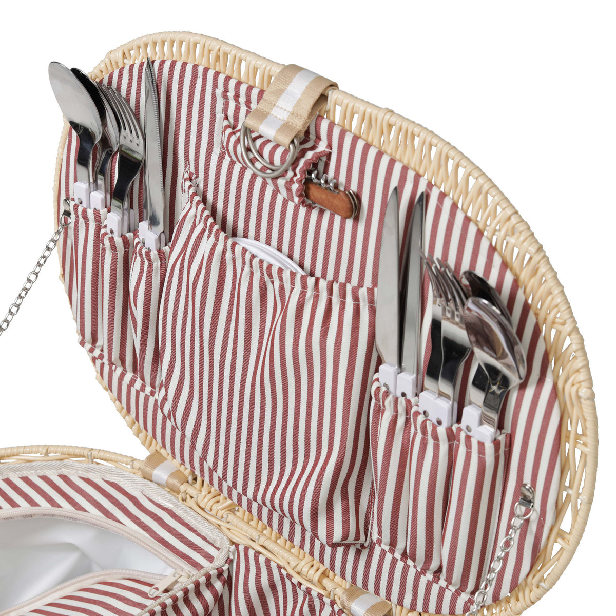 Canasto Picnic rattan para 4 personas con cubiertos