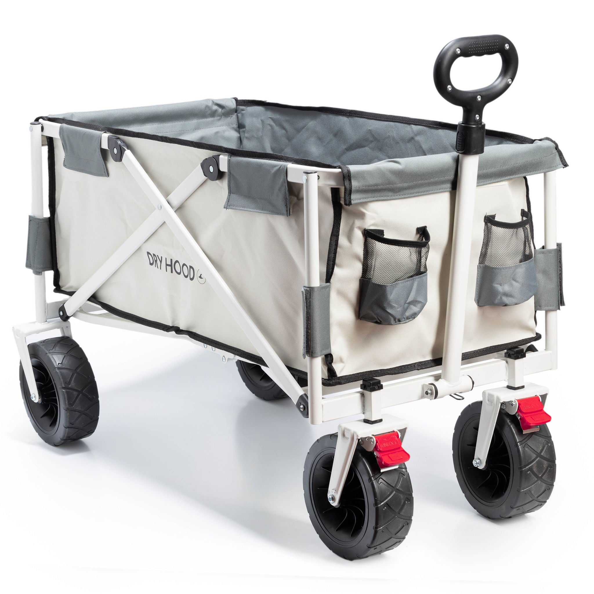 Carrito de playa plegable crema