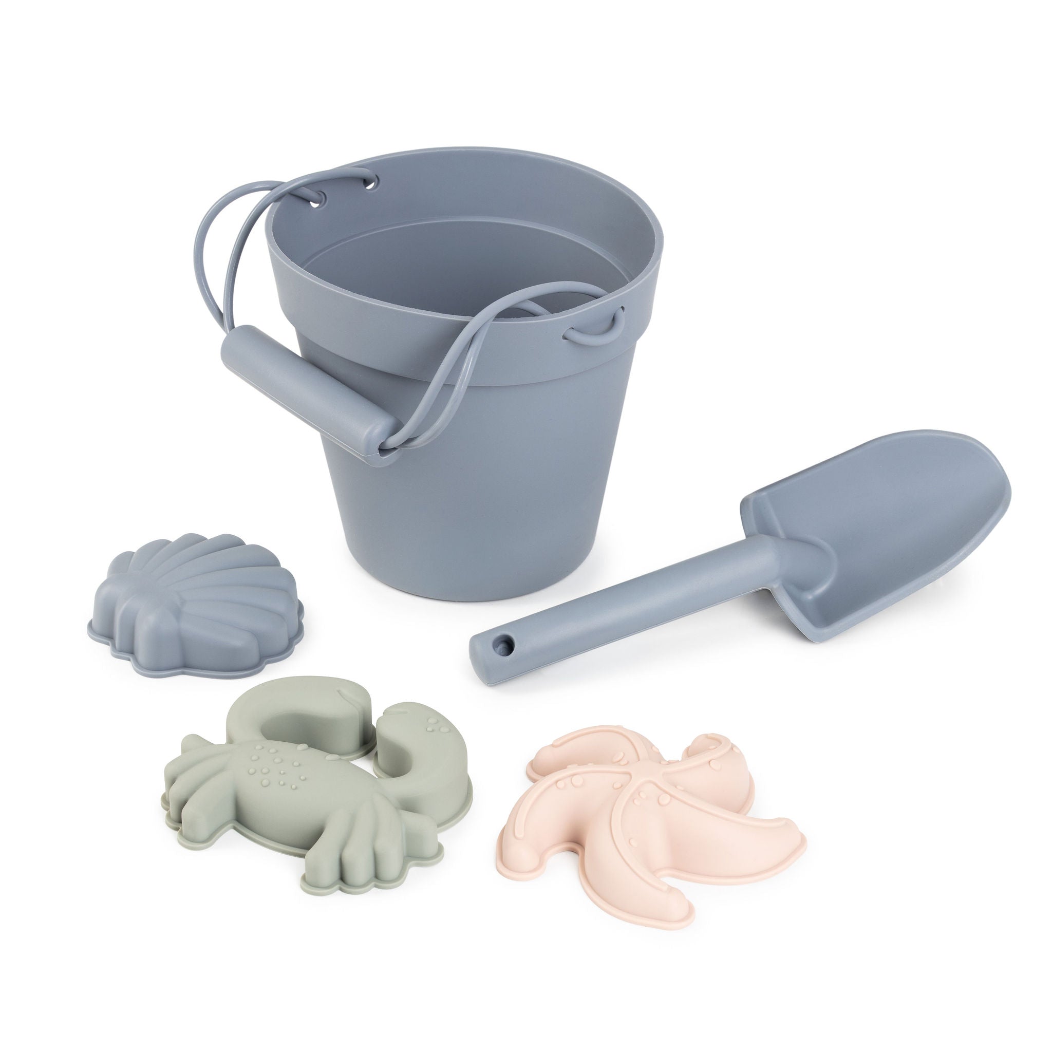 set de balde de silicona con figuras