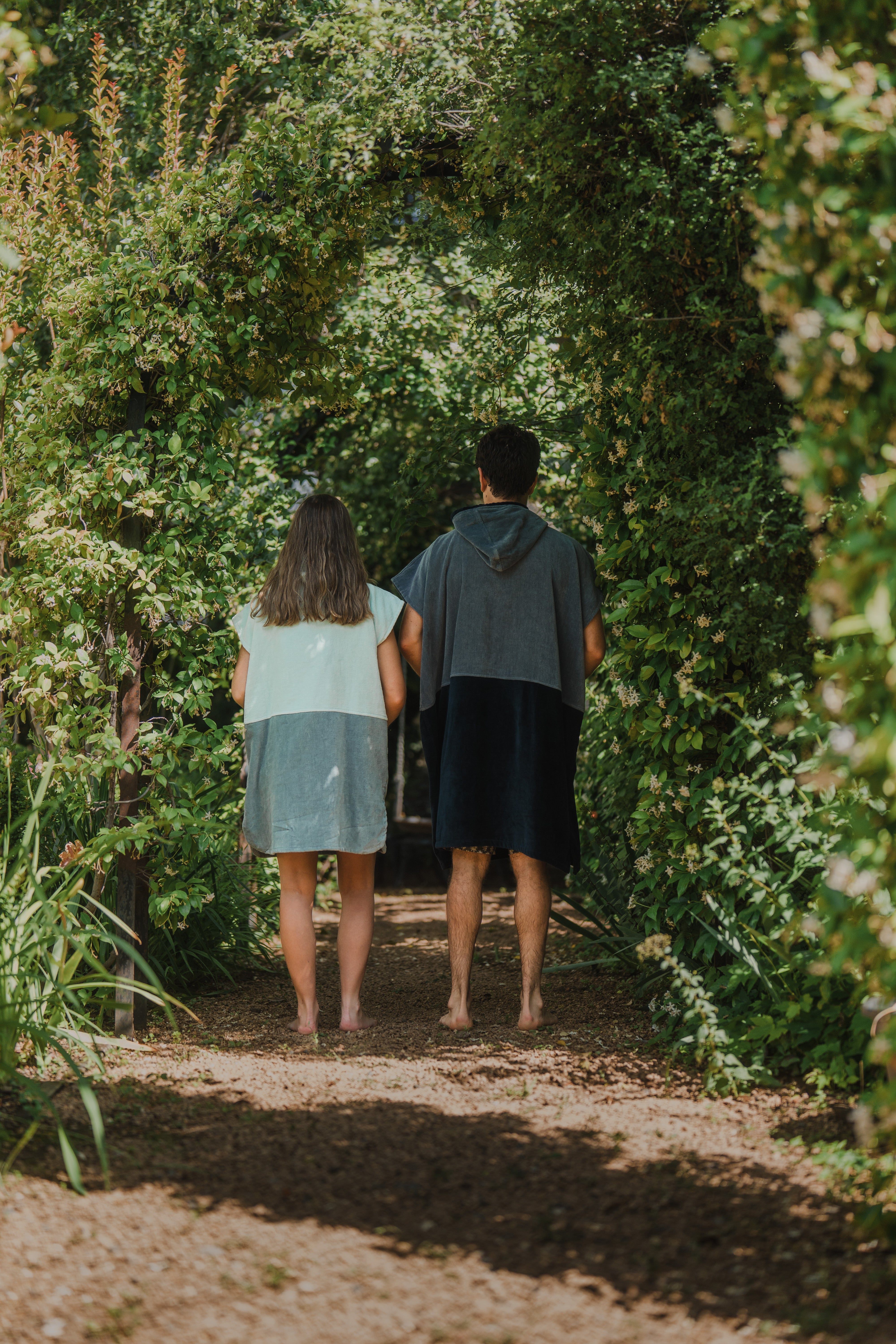 poncho de toalla dos colores