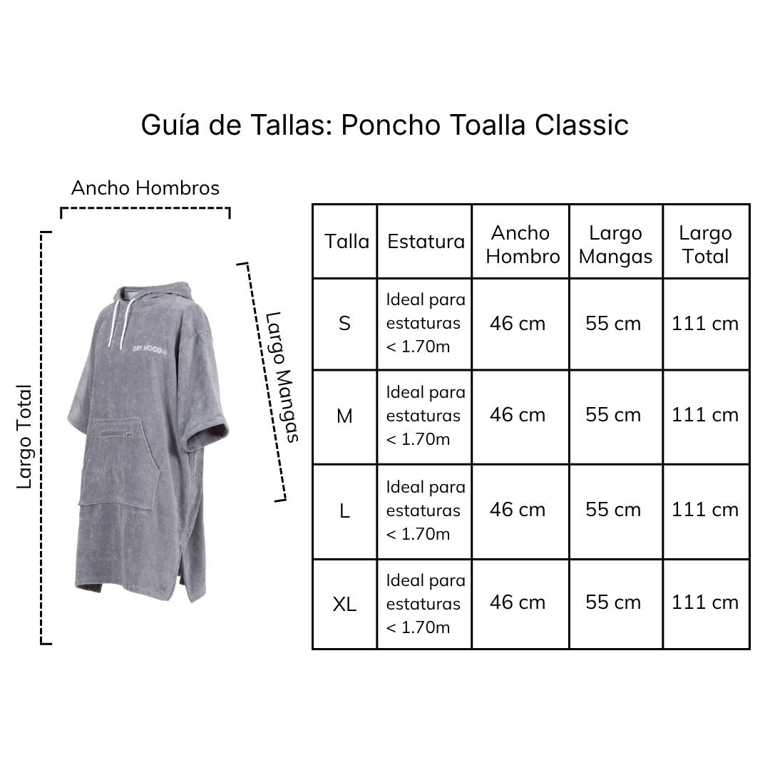 Poncho Toalla Classic Gris