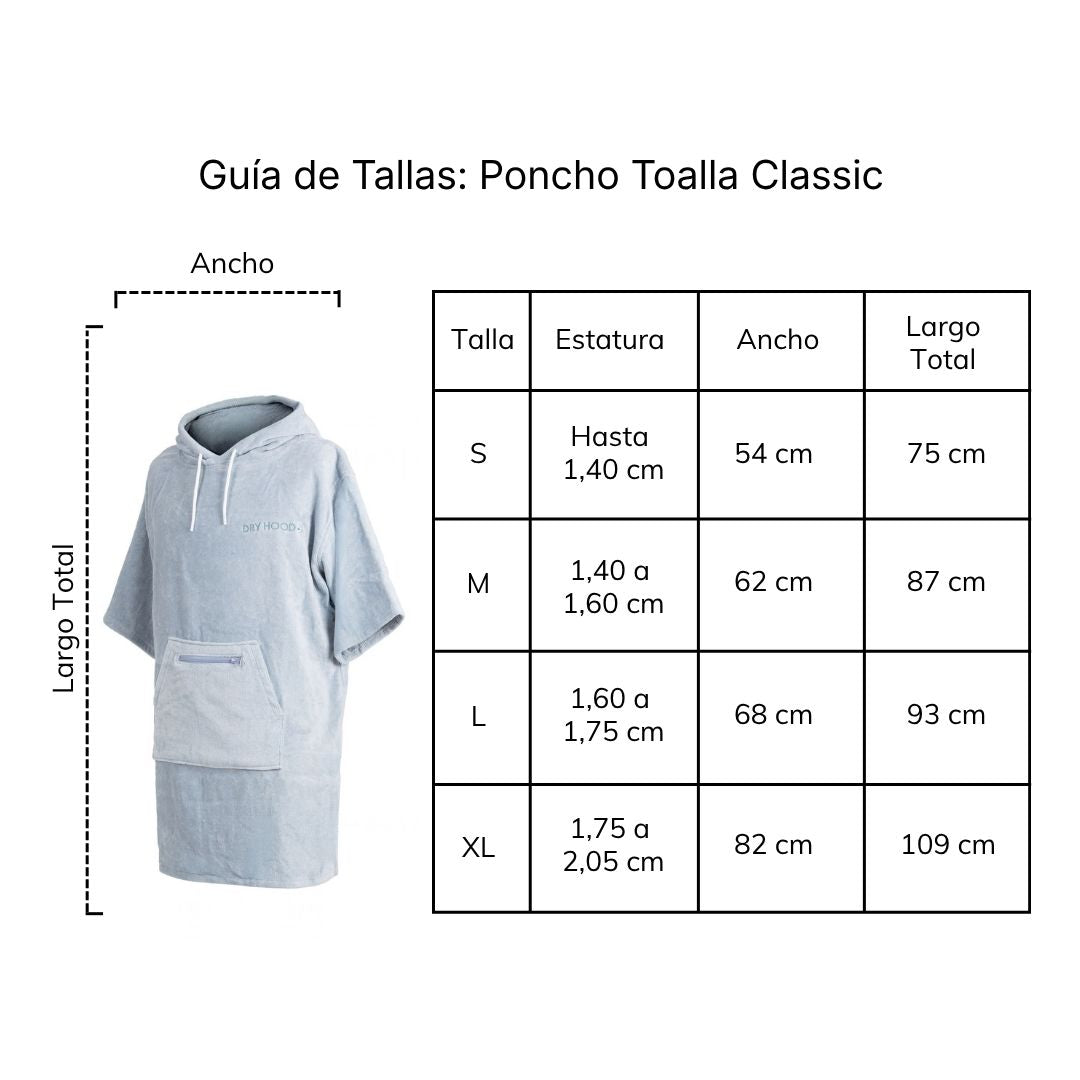 Poncho Toalla Classic Celeste