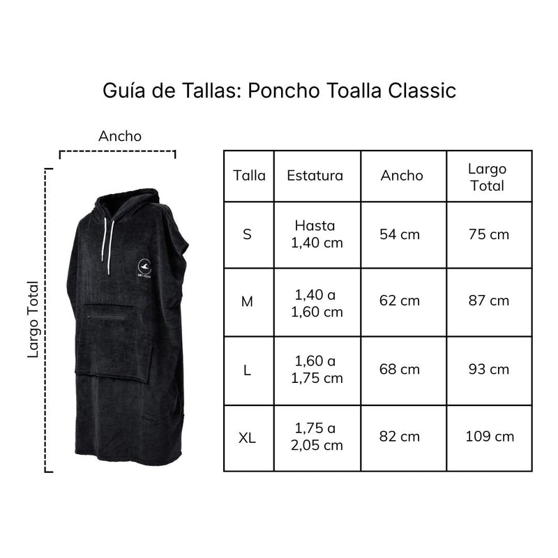 Poncho Toalla Classic Negro