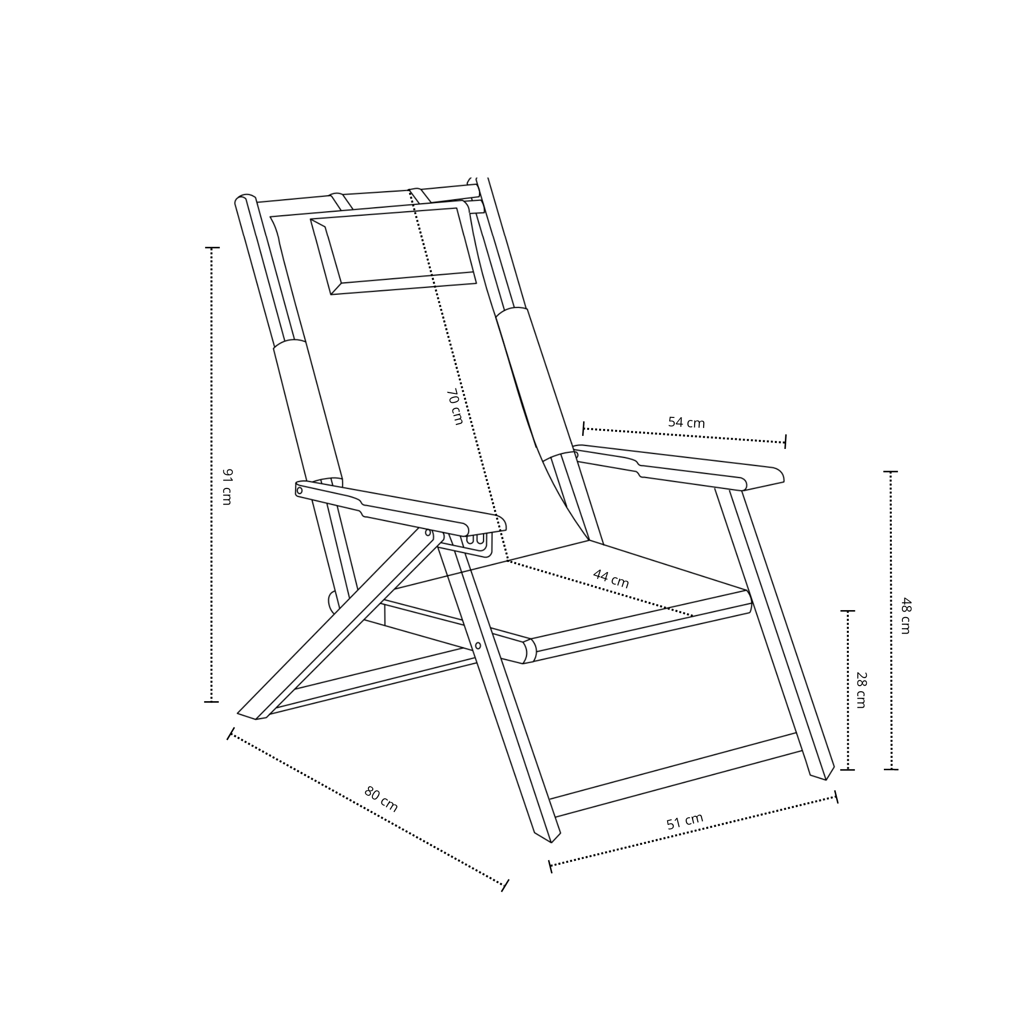 Medidas  silla madera plegable