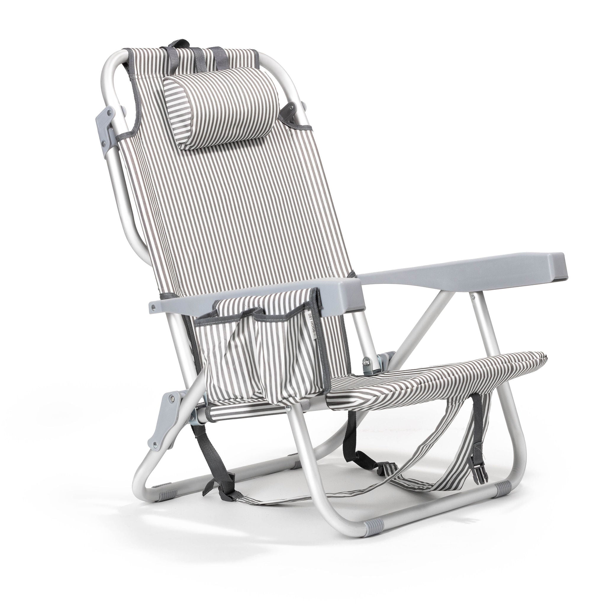 Silla de playa plegable gris