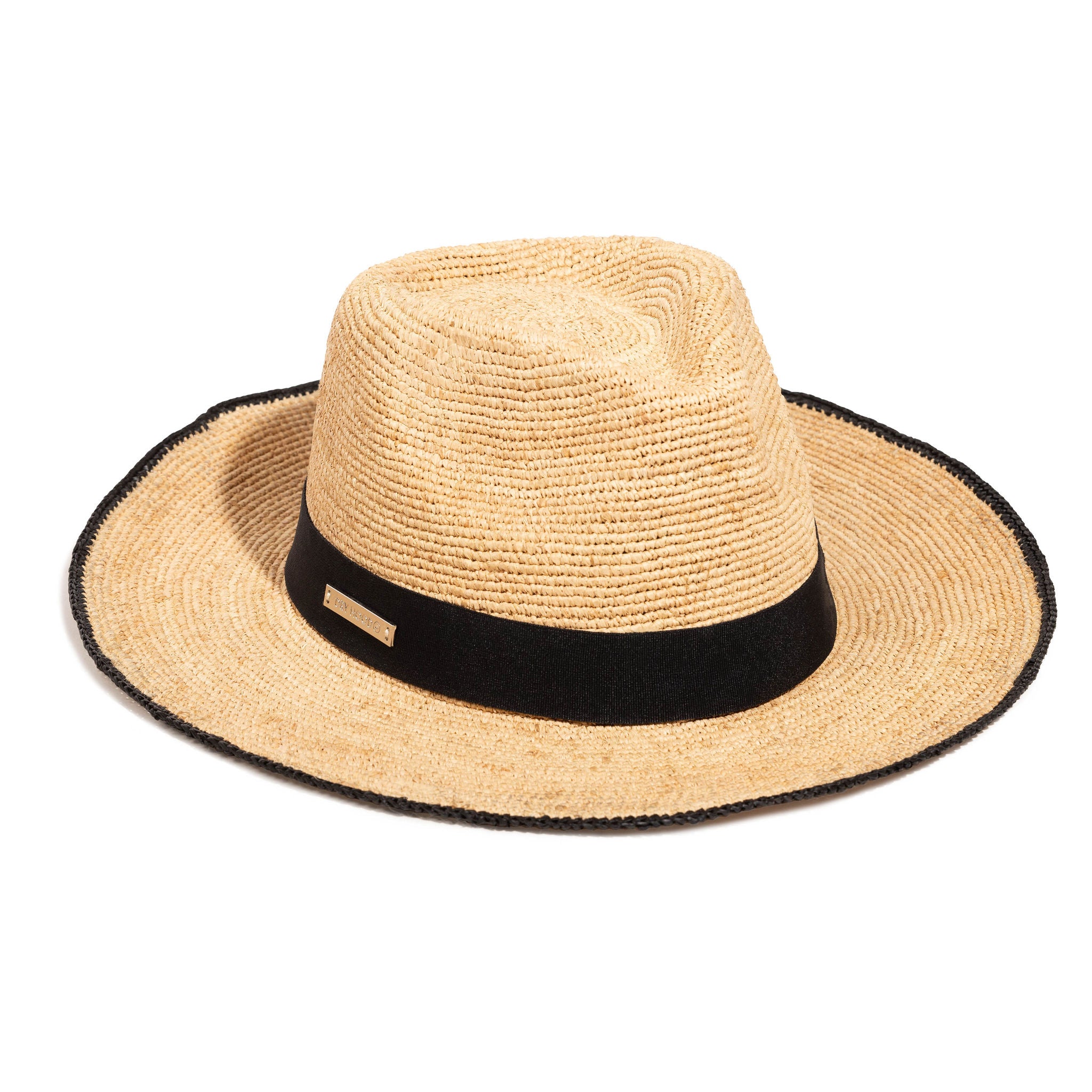 Sombrero de paja negro mujer