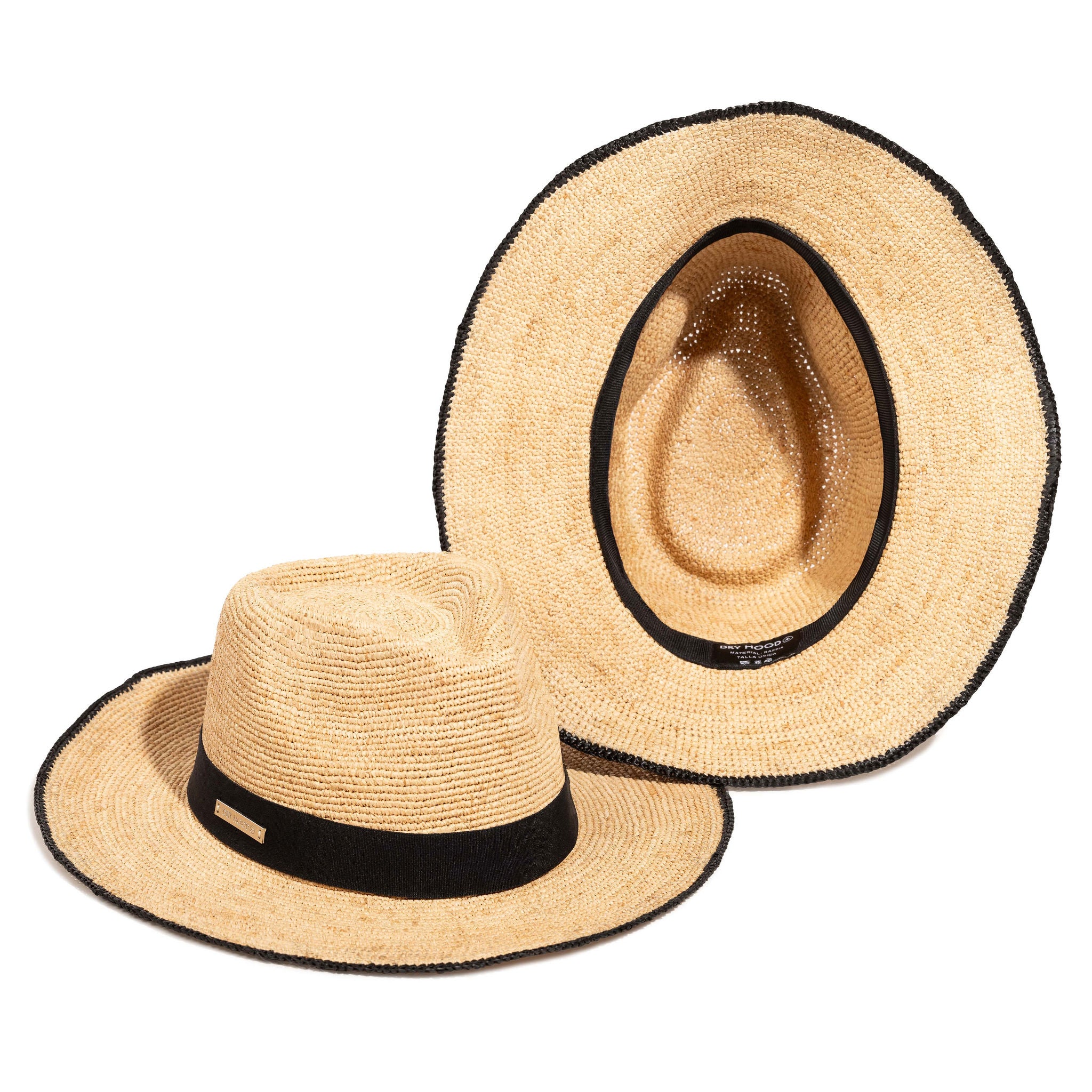 Sombrero tejido con borde negro