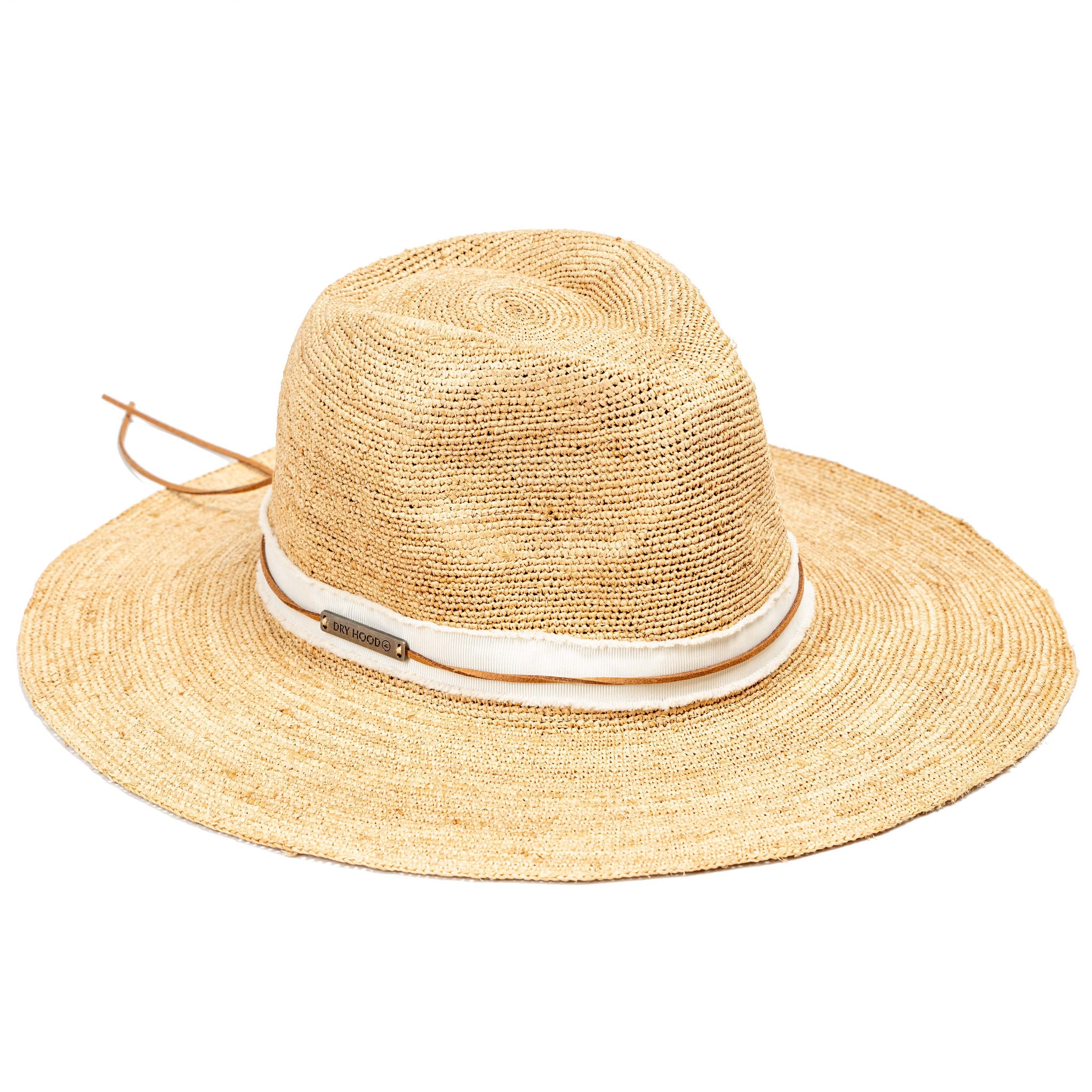 sombrero de raffia con cuero
