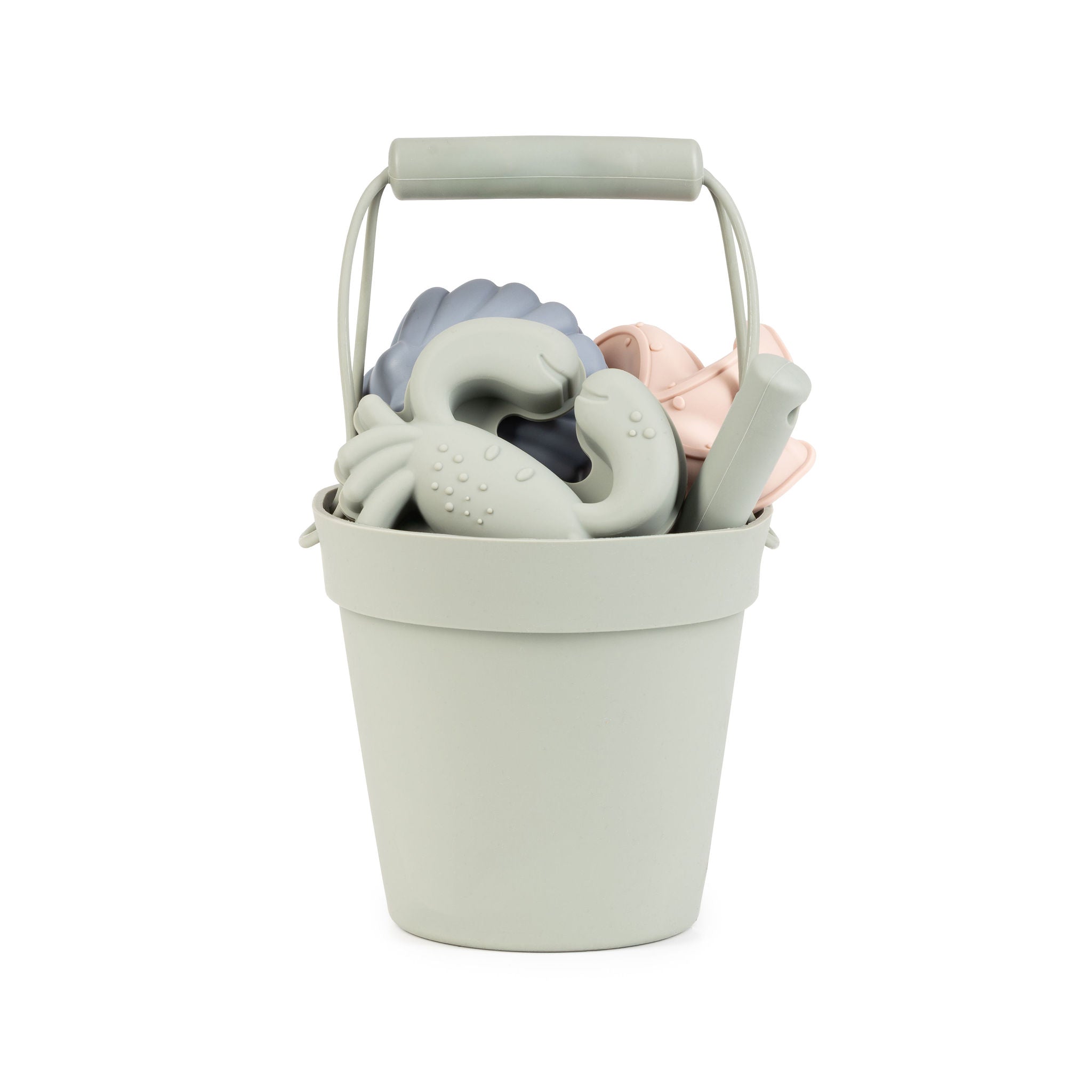 balde de silicona para niños verde