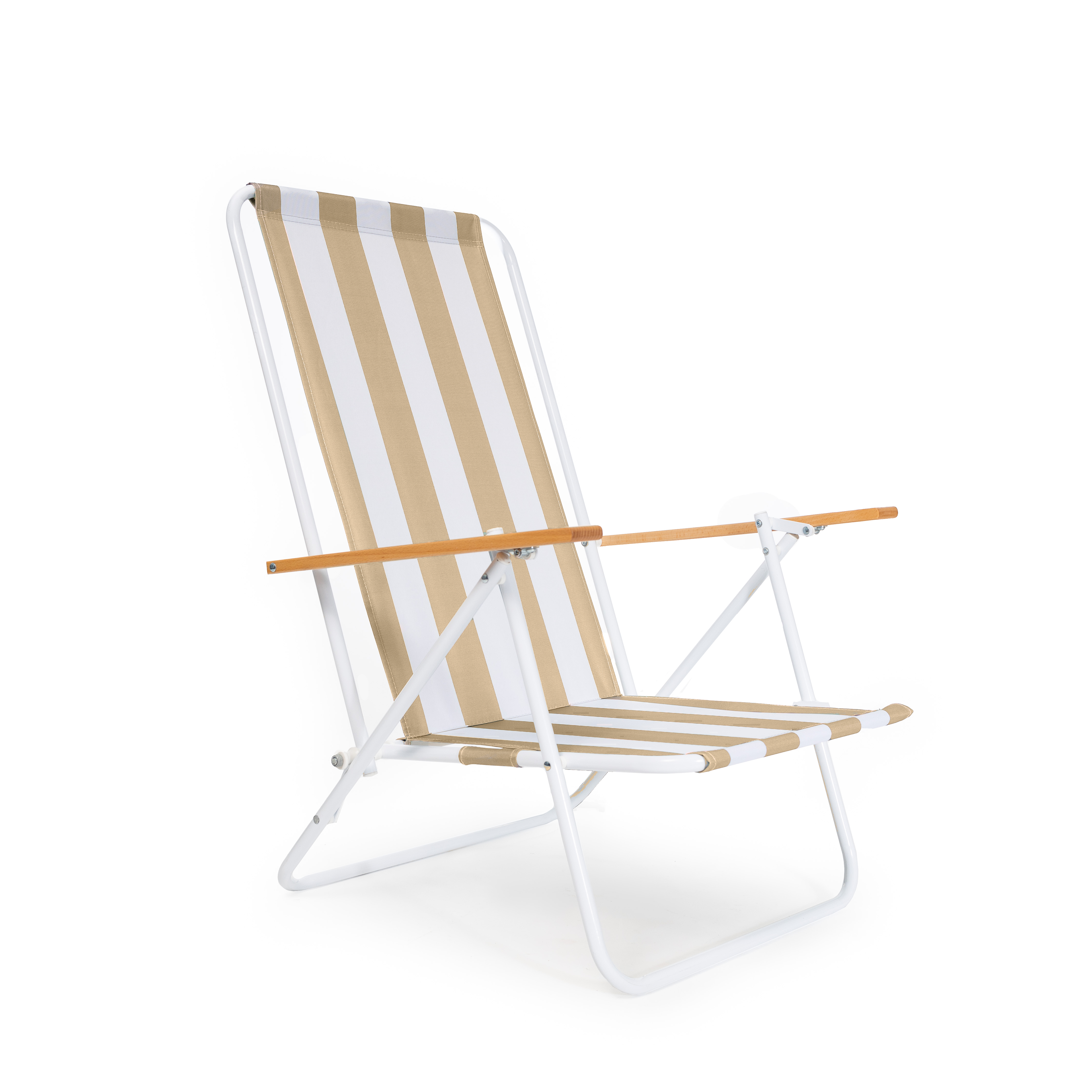 silla de playa plegable beige