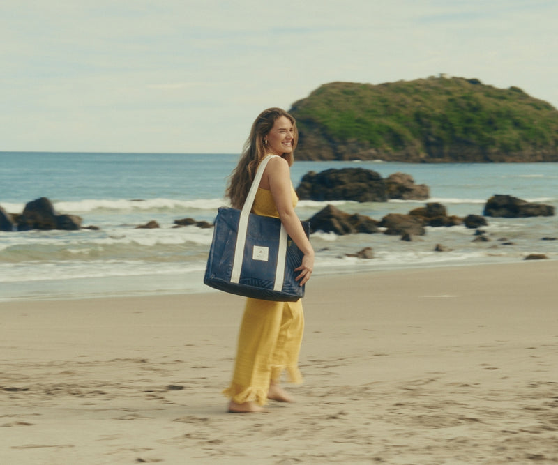 bolso malla de playa