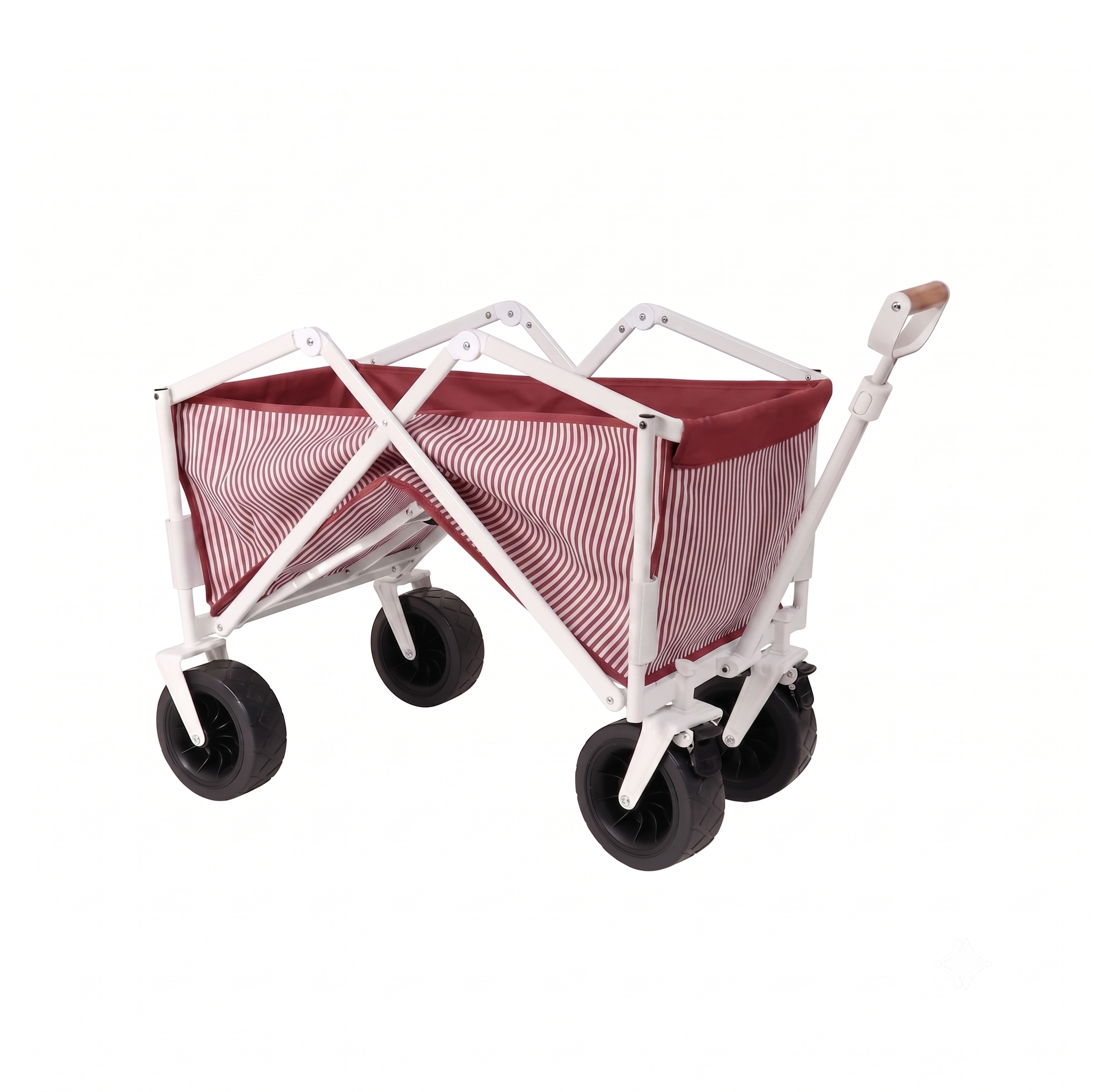 carrito plegable de playa rojo con ruedas anchas