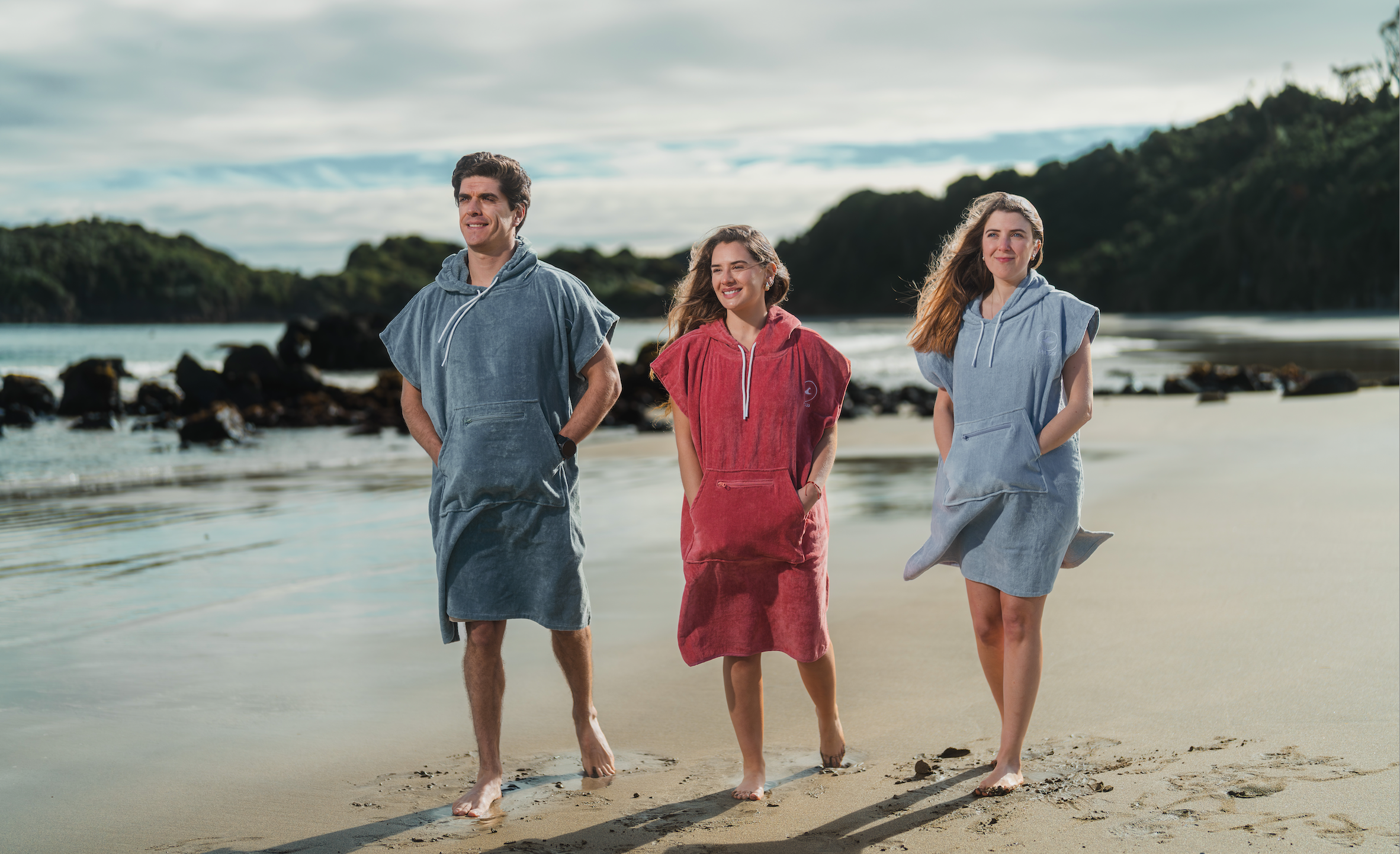 ponchos de toalla de colores