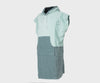 poncho toalla celeste y verde de algodon dryhood