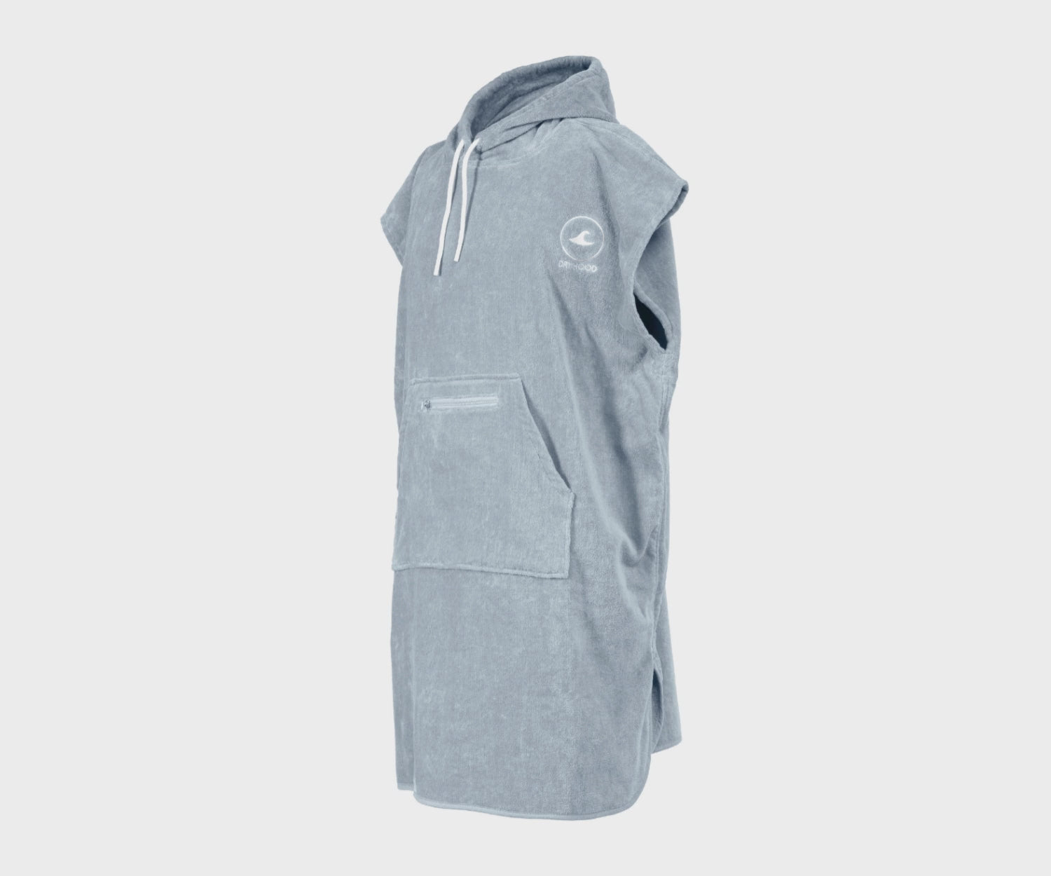 poncho toalla de playa celeste