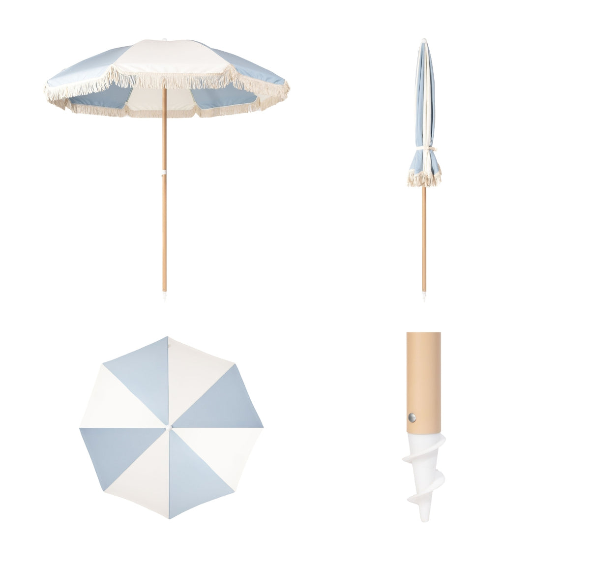 Caracteristicas Quitasol de Playa Vintage Celeste