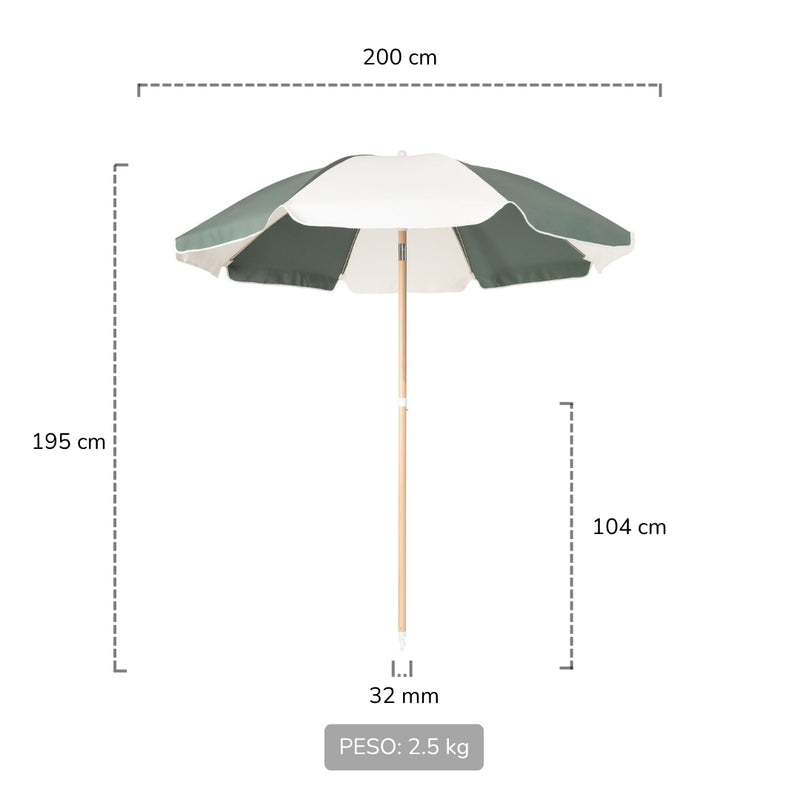 quitasol de playa verde classic