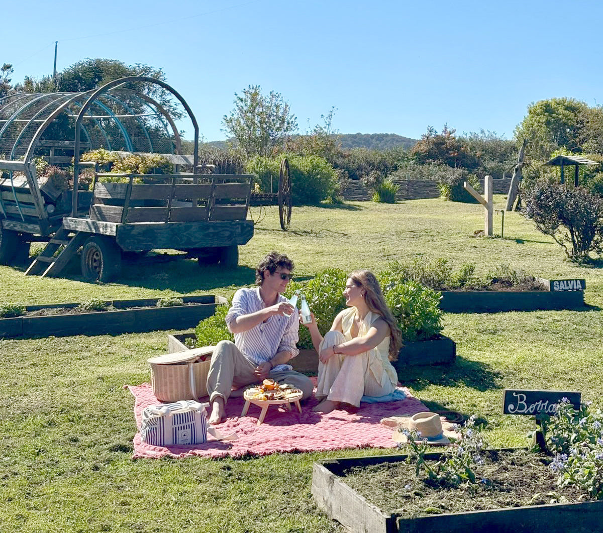 Toalla de algodón doble con hoyo para quitasol roja